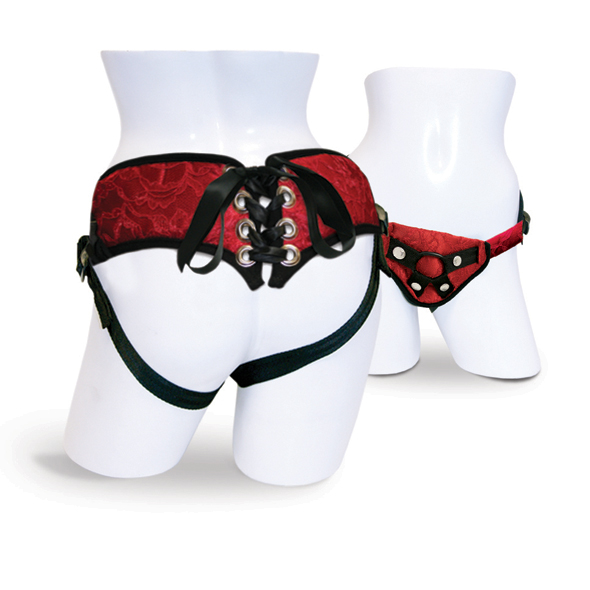 Strap-On колан Sportsheets - Red Lace Corsette