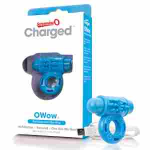 Пенис пръстен The Screaming O - Charged OWow Vibe Ring - син