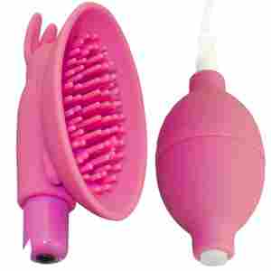 Вагинална помпа с клиторен стимулатор NAUGHTY BUNNY PINK 10 см.