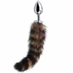 Метален Butt Plug с опашка SENS SILVER TAIL 35 см. Размер - S