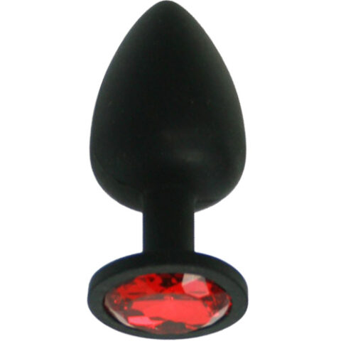 Силиконов Butt Plug с бижу X FUN BLACKED DARK RED 8 см. Размер - M