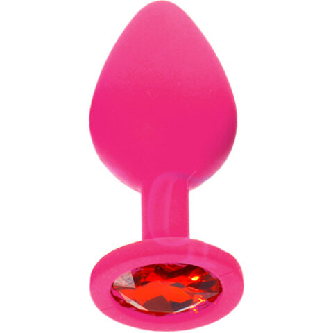 Силиконов Butt Plug с бижу X FUN PINKED RED 8 см. Размер - M