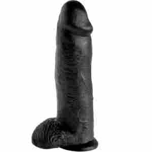 Лепяща се пенис отливка KING COCK BLACK 32 см. Гигант