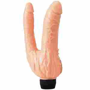 Двучленен вибратор латекс "PP" 18 см./ 12 см.