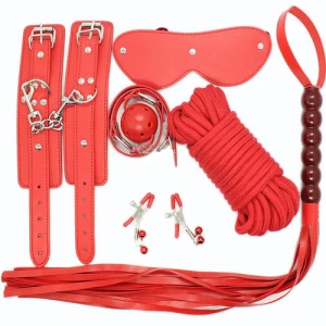BDSM Комплект RED BONDAGE 6 части