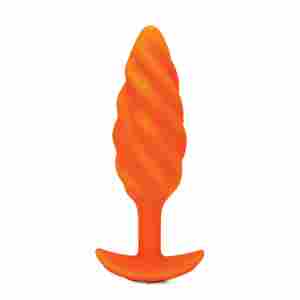Вибриращ разширител B-Vibe - Texture Plug Swirl Orange