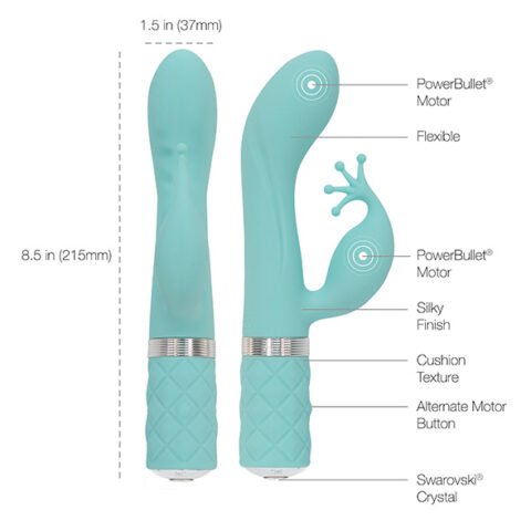 Мултивибратор Pillow Talk - Kinky Rabbit & G-Spot Vibrator Teal