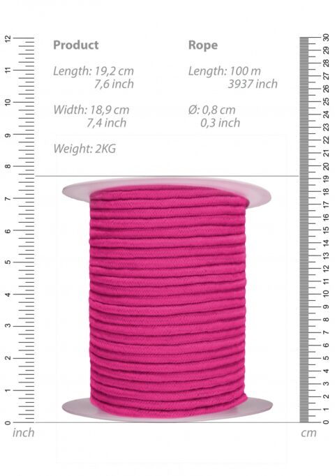 Бондажно японско въже- 100 метра- розово