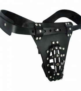 Целомъдрен колан The Safety Net Leather Male Chastity Belt with Anal Plug Harness