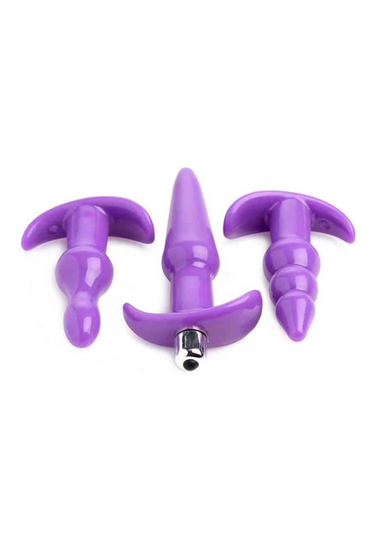 Комплект анални разширители 4 Piece Vibrating Anal Plug Set - Purple
