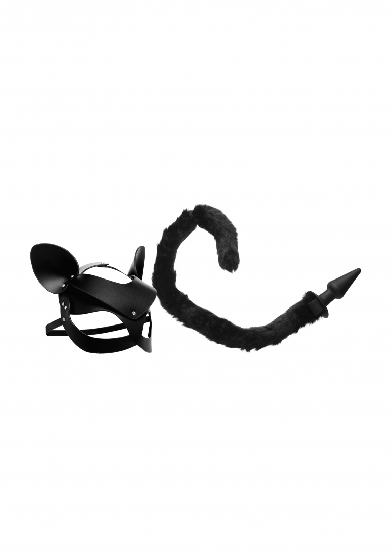 Комплект Cat Tail Anal Plug and Mask Set - Black