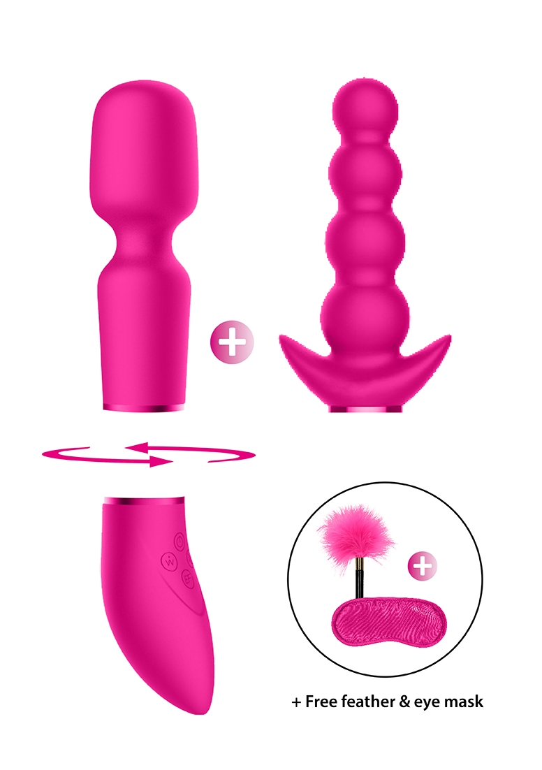 Комплект вибратор с две приставки Pleasure Kit #3 - Pink