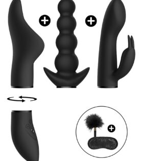 Комплект вибратор с три приставки Pleasure Kit #6 - Black