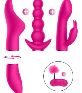 Комплект вибратор с три приставки Pleasure Kit #6 - Pink
