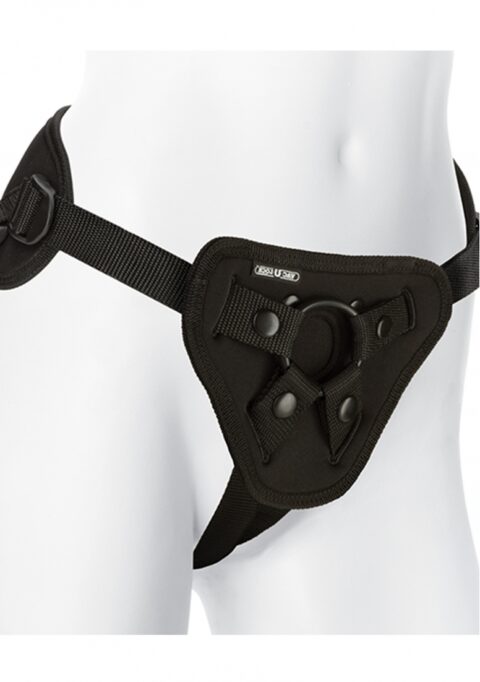 Supreme Harness With Vibrating Plug - Black