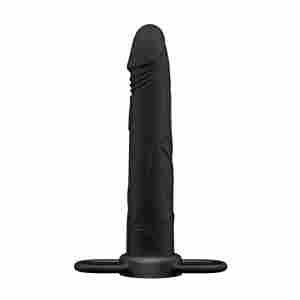 Пенис пръстен с дилдо за двойно проникване OUCH!