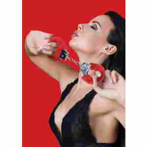 Белезници Pleasure Furry - червени