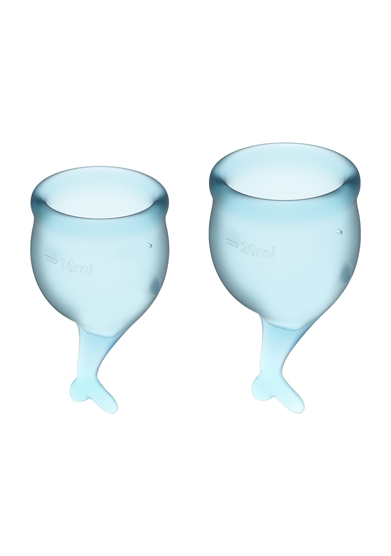 Менструална чашка SATISFYER- сигурна - светло синя