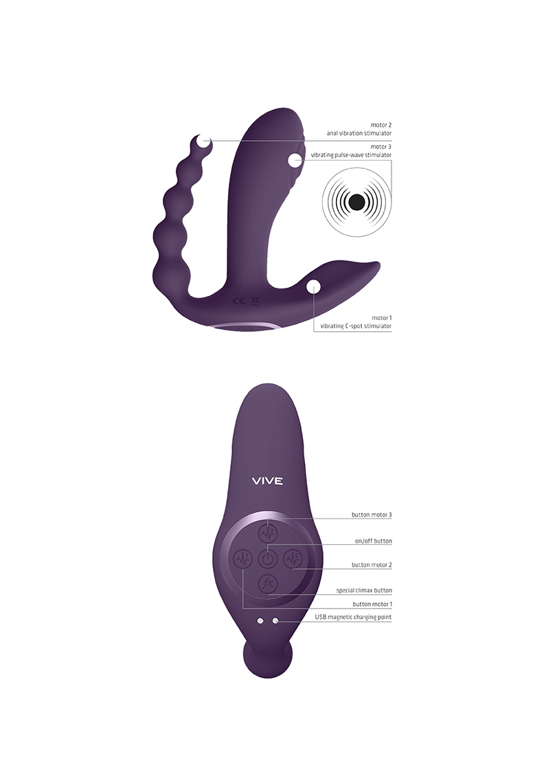 Пулсатор за двойно проникване Kata – лилав | Vibrator.bg