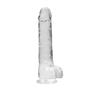 25 cm Реалистично дилдо RealRock - прозрачно