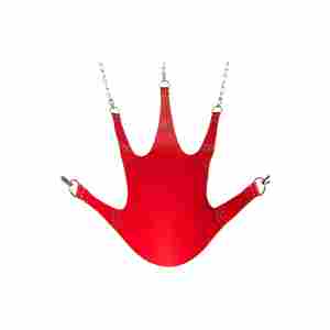 Кожена люлка с 5 точки за окачване Mr. Sling- червена