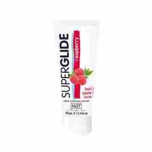 Ядящ се лубрикант HOT Superglide - малина - 75 ml