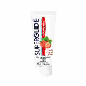 Ядящ се лубрикант HOT Superglide - ягода - 75 ml