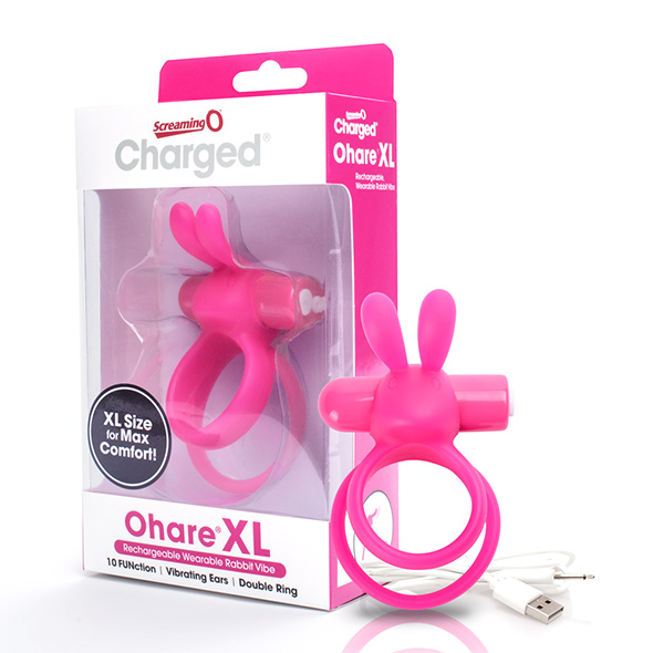 Вибриращ пенис пръстен The Screaming O - Charged Ohare XL - розов