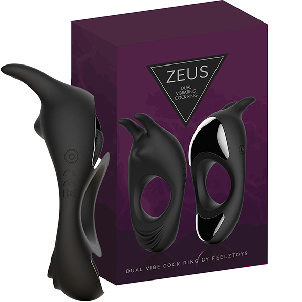 Двойно вибриращ пенис пръстен FeelzToys - Zeus Dual Vibe