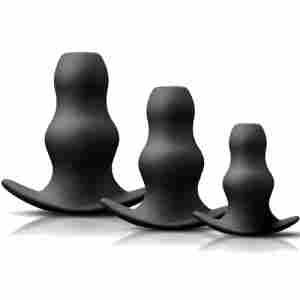 Комплект анални Butt Plug с отвор "PEEKER KIT" 7-11 см