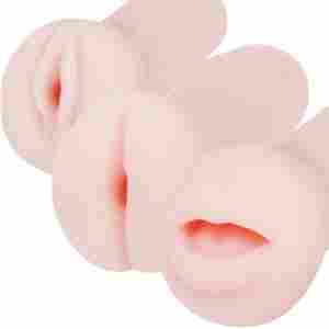 Комплект мастурбатори от Кибер Кожа "ADAMS TRIO" 13 см Вагина Уста Анус