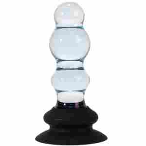 Лепящо се дилдо Butt Plug "SUPER CLEAR BLUE" 14 см