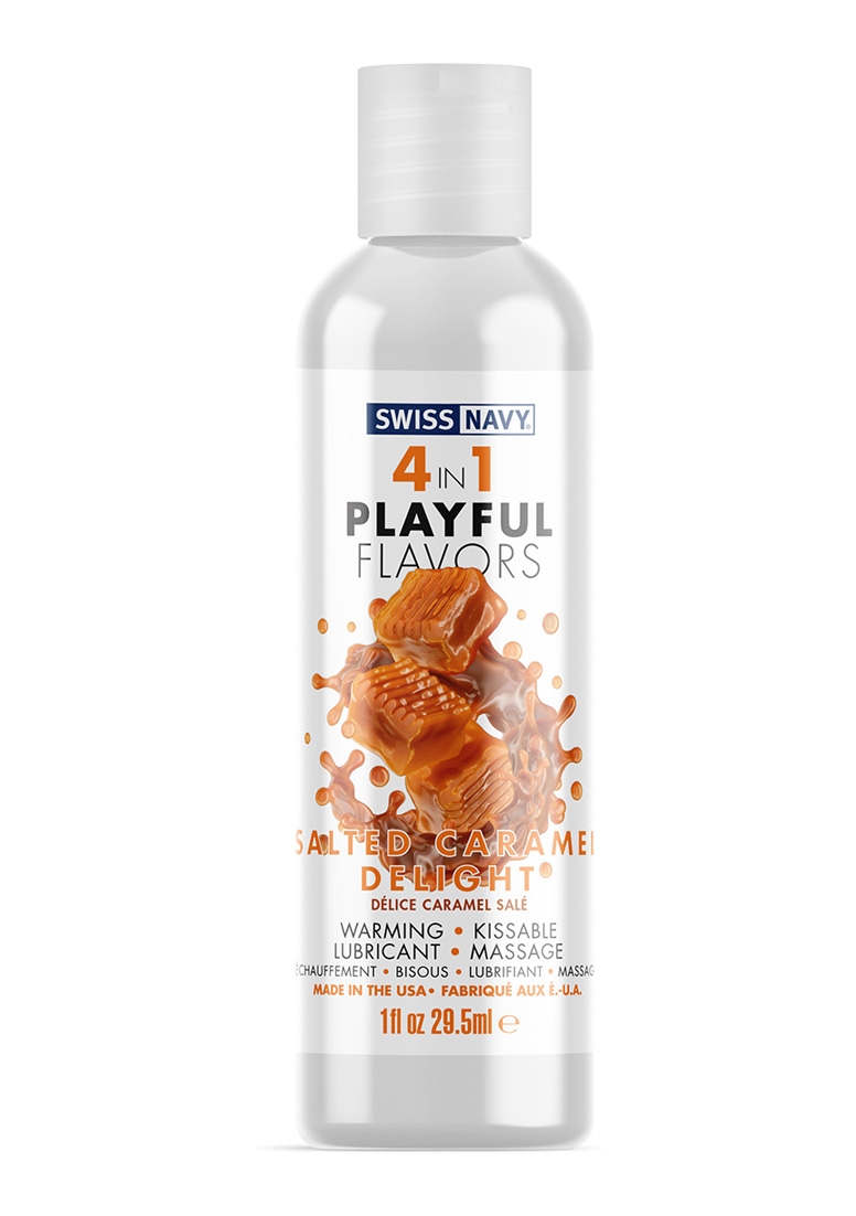 4 In 1 Lubricant with Salted Caramel Delight Flavor - 1 fl oz / 30 ml