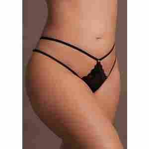 Ami - Thong with Adjustable Sliders and Golden Details - Plus Size