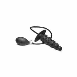 Ass Puffer - Nubbed Inflatable Silicone Anal Plug - Black