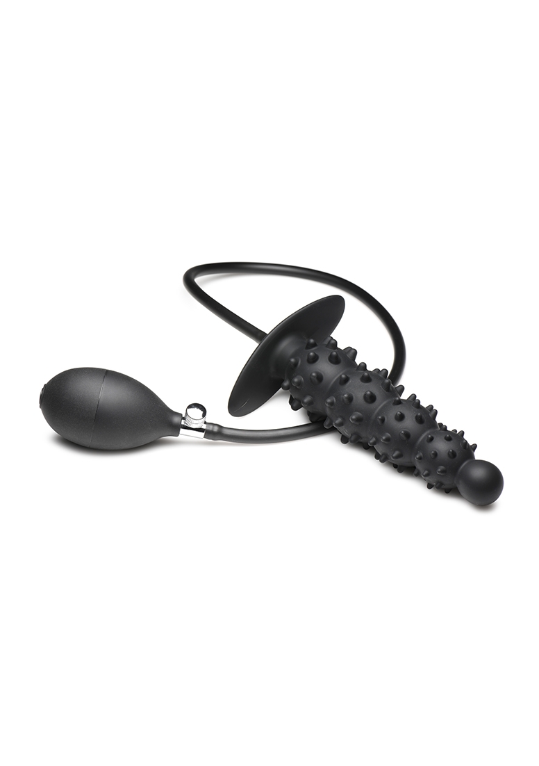 Ass Puffer - Nubbed Inflatable Silicone Anal Plug - Black