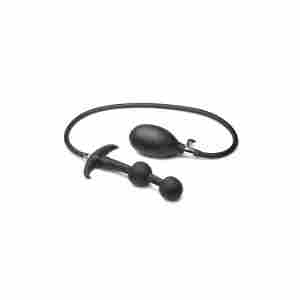 Ass Rattler - Weighted Inflatable Silicone Anal Plug - Black