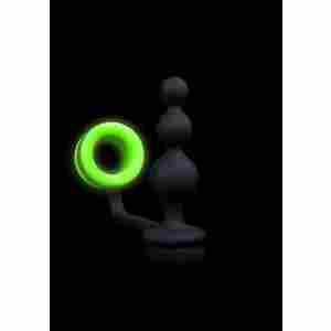 Beaded Butt Plug with Cockring - Glow in the Dark