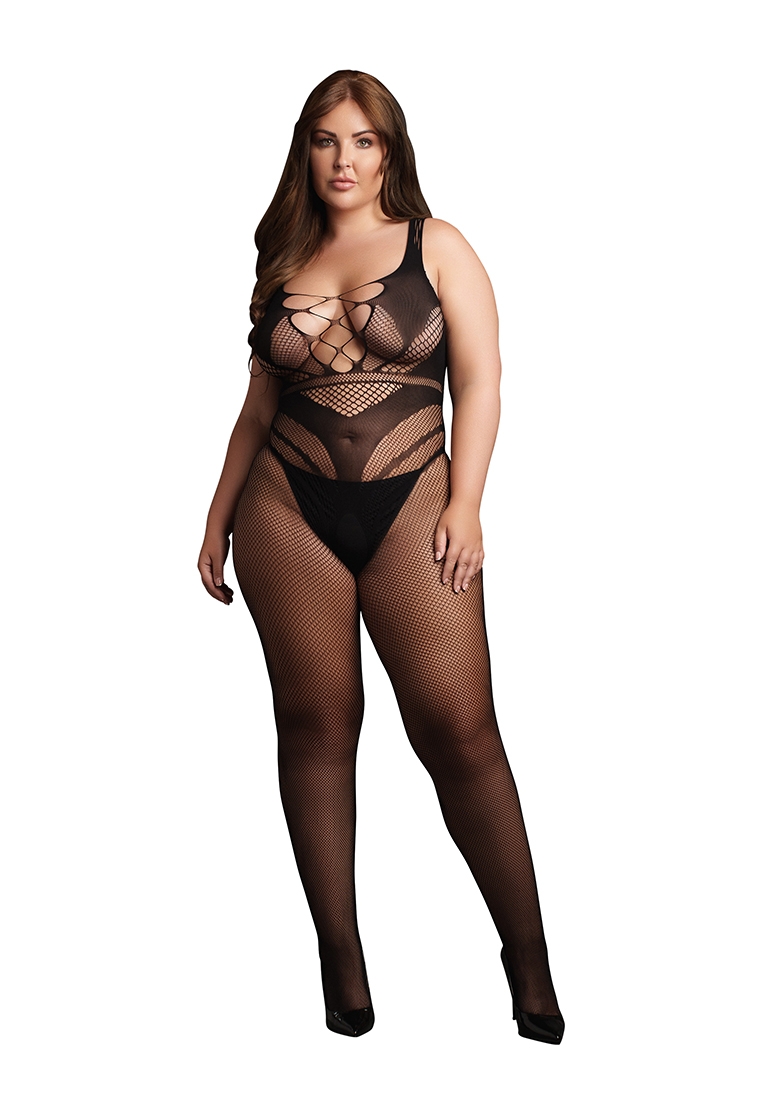 Bodystocking with Accentuated Lines - OSX - Black