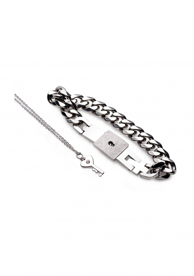 Chained Locking Bracelet and Necklace with Lock