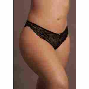 Claire - Elastic Lace Brief with Golden Details - Plus Size