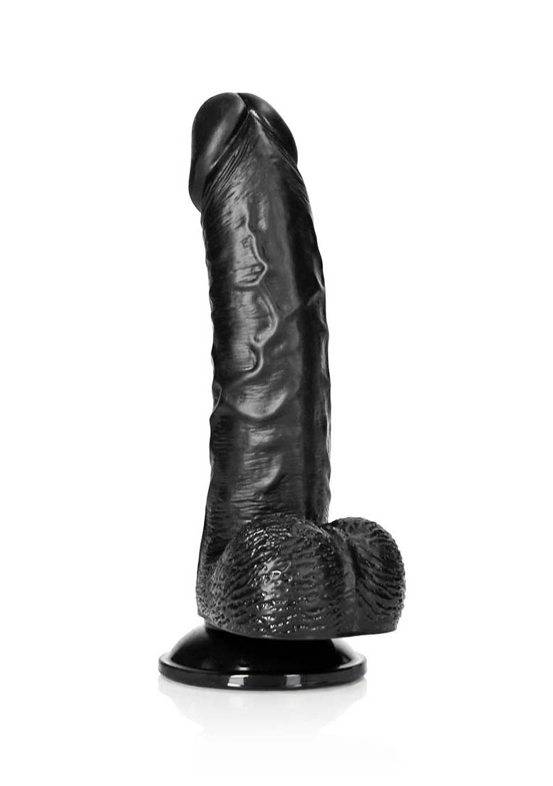 Curved Realistic Dildo with Balls and Suction Cup - 6" / 15