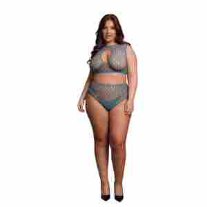Duo Net Key-Hole Bra Set - Queen Size