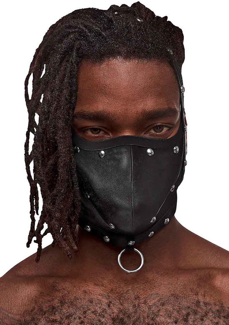 Fetish Triton - Mask with Adjustable Neck and Front Ring - S
