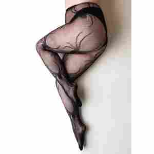 Fishnet Tights - Spiders - C - Black