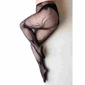 Fishnet Tights - Spiders - C - Black