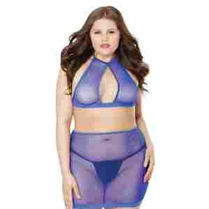 Fishnet Top and Skirt - Plus Size