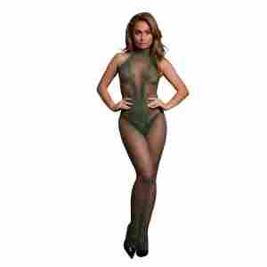 Fishnet and Lace Bodystocking - One Size