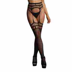 Garterbelt Stockings with Open Design - One Size