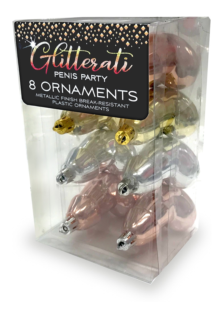 Glitterati Penis Metallic Ornaments